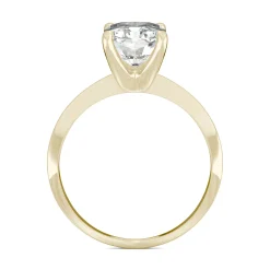 Radiant-Cut Moissanite Ring With Knife-Edge Band In 14K Yellow Gold (2 3/4Ct.)