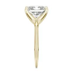 Radiant-Cut Moissanite Ring With Knife-Edge Band In 14K Yellow Gold (2 3/4Ct.)
