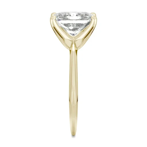 Radiant-Cut Moissanite Ring With Knife-Edge Band In 14K Yellow Gold (2 3/4Ct.)