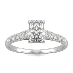 Radiant-Cut Moissanite Ring In 14K White Gold (1 3/8 Ct. Tw.)
