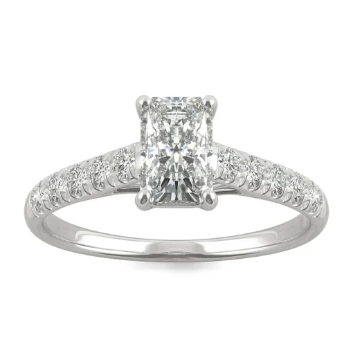 Radiant-Cut Moissanite Ring In 14K White Gold (1 3/8 Ct. Tw.)
