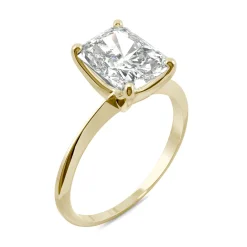 Radiant-Cut Moissanite Ring With Knife-Edge Band In 14K Yellow Gold (2 3/4Ct.)