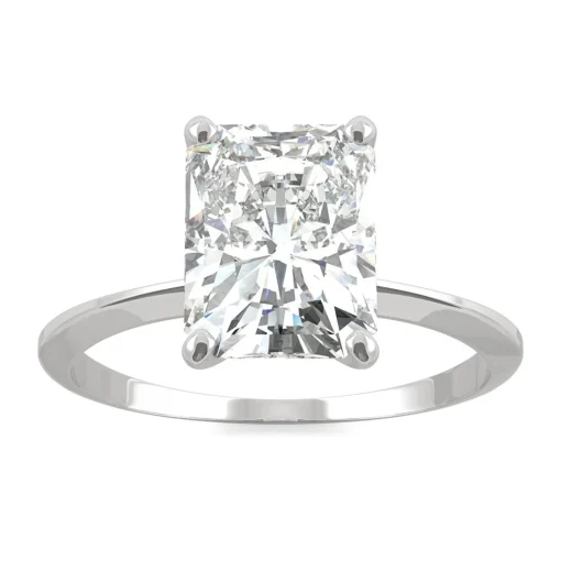 Radiant-Cut Moissanite Ring With Knife-Edge Band In Platinum (2 3/4Ct.)