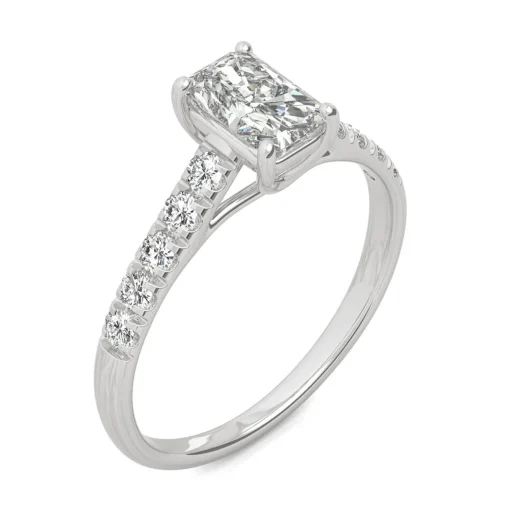 Radiant-Cut Moissanite Ring In 14K White Gold (1 3/8 Ct. Tw.)