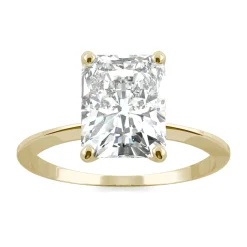Radiant-Cut Moissanite Ring With Knife-Edge Band In 14K Yellow Gold (2 3/4Ct.)