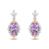 Rapunzel Rose De France Earrings In Sterling Silver And 14K Rose Gold (1/10 Ct. Tw.)
