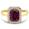 Rhodolite Garnet And Diamond Ring In 10K Yellow Gold (1/7 Ct. Tw.)