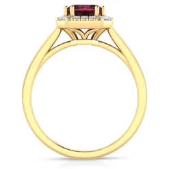 Rhodolite Garnet And Diamond Ring In 10K Yellow Gold (1/7 Ct. Tw.)
