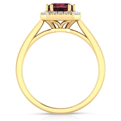 Rhodolite Garnet And Diamond Ring In 10K Yellow Gold (1/7 Ct. Tw.)