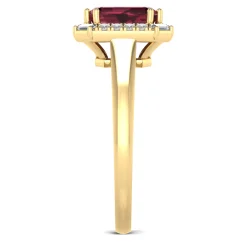 Rhodolite Garnet And Diamond Ring In 10K Yellow Gold (1/7 Ct. Tw.)