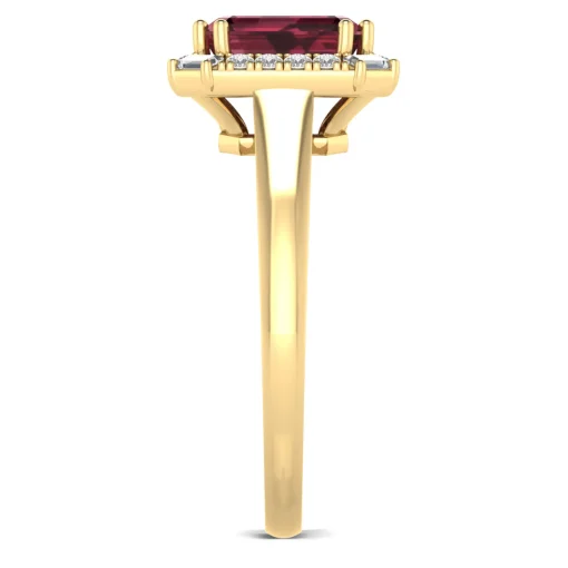 Rhodolite Garnet And Diamond Ring In 10K Yellow Gold (1/7 Ct. Tw.)