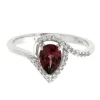 Rhodolite Garnet Ring With Diamond Halo In 10K White Gold (1/8 Ct. Tw.)