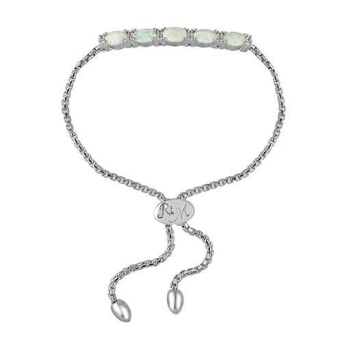 Rhythm & Muse™ Lab Created Opal & Lab Created White Sapphire Bolo Bracelet In Sterling Silver
