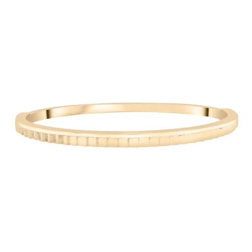Ribbed Bangle Bracelet In Vermeil, 6.5"
