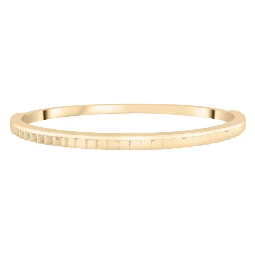 Ribbed Bangle Bracelet In Vermeil, 4Mm, 7"