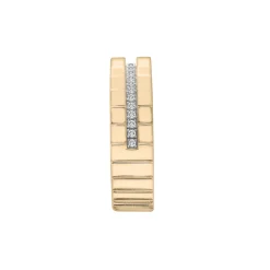 Ribbed Diamond Line Ring In Vermeil (1/10 Ct. Tw.)