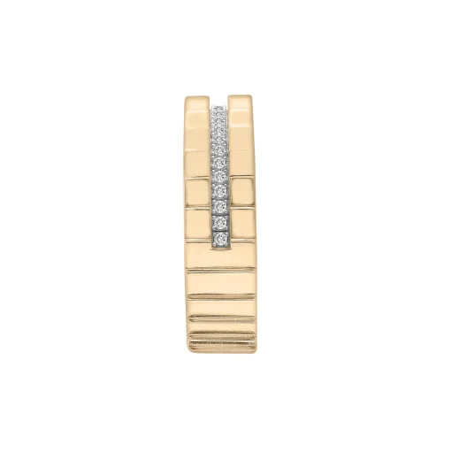 Ribbed Diamond Line Ring In Vermeil (1/10 Ct. Tw.)