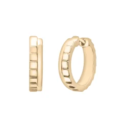 Ribbed Huggie Hoop Earrings In Vermeil, 17.5Mm