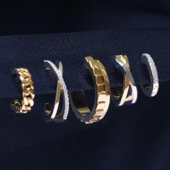 Ribbed Huggie Hoop Earrings In Vermeil, 17.5Mm