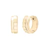 Ribbed Huggie Hoop Earrrings In Vermeil, 11Mm