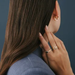 Ribbed Ring In Vermeil