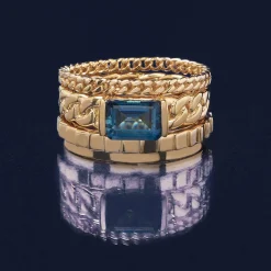 Ribbed Ring In Vermeil