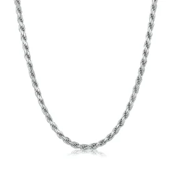 Rope Chain In Sterling Silver, 18"