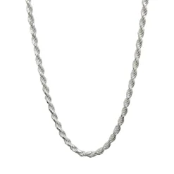 Rope Chain In Sterling Silver, 24"