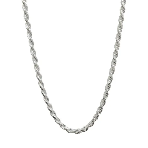 Rope Chain In Sterling Silver, 24"