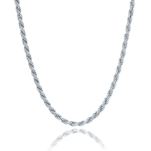 Rope Chain In Sterling Silver, 20"