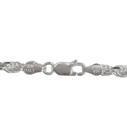 Rope Chain In Sterling Silver, 24"