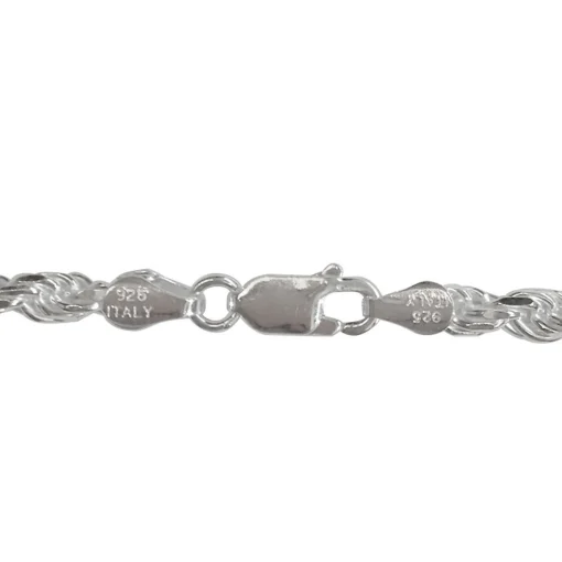 Rope Chain In Sterling Silver, 24"