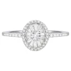Round And Baguette Diamond Halo Promise Ring In Sterling Silver (1/3 Ct. Tw.)