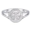 Round Diamond Cluster Frame Ring In 10K White Gold (1/3 Ct. Tw.)