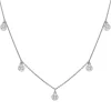 Round Diamond Station Necklace In 10K White Gold (1/4 Ct. Tw.)
