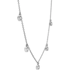 Round Diamond Station Necklace In 10K White Gold (1/4 Ct. Tw.)