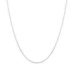 Round Hollow Wheat Chain In 14K White Gold, 18"