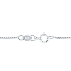 Round Hollow Wheat Chain In 14K White Gold, 18