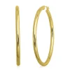 Round Hoop Earrings In 14K Yellow Gold
