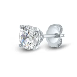 Round Lab Grown Diamond Stud Earring In 14K White Gold (1 Ct. Tw.)