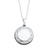 Round Locket With Floral Scroll Detail In Sterling Silver