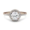 Round Moissanite Halo Ring In 14K Rose Gold (1 1/4 Ct. Tw.)