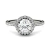 Round Moissanite Halo Ring In 14K White Gold (1 1/4 Ct. Tw.)