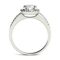 Round Moissanite Halo Ring In 14K White Gold (1 1/4 Ct. Tw.)