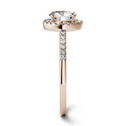 Round Moissanite Halo Ring In 14K Rose Gold (1 1/4 Ct. Tw.)
