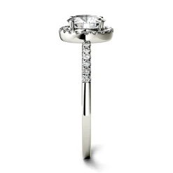Round Moissanite Halo Ring In 14K White Gold (1 1/4 Ct. Tw.)