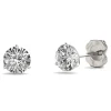 Round Moissanite Martini Stud Earrings In 14K White Gold (1 Ct. Tw.)