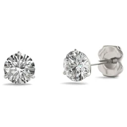 Round Moissanite Martini Stud Earrings In 14K White Gold (1 Ct. Tw.)