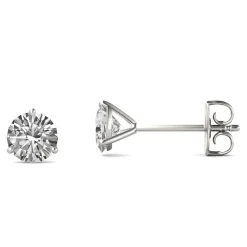 Round Moissanite Martini Stud Earrings In 14K White Gold (1 Ct. Tw.)