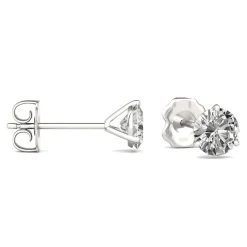 Round Moissanite Martini Stud Earrings In 14K White Gold (1 Ct. Tw.)